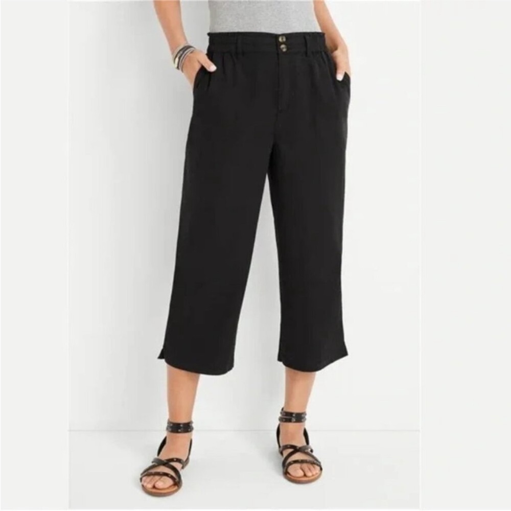 Maurices Black Wide Leg Cropped Pants